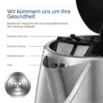 Midea Wasserkocher 1.7L Edelstahl – 2200W Schnellkochfunktion mit Trockenlaufschutz – Bild 4