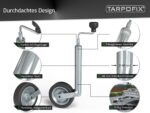 Tarpofix® Stützrad Anhänger 150kg mit Vollgummireifen & Klemmhalter – Verzinkter Stahl – Bild 4