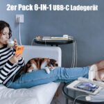 Essri 65W 6-Port USB-C Schnellladegerät – Multi-Adapter für iPhone, Samsung & Tablets – Bild 8