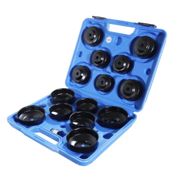 CCLIFE 15-tlg Ölfilter Schlüssel Set 65-100mm – Universal Profi-Werkzeug für Ölwechsel