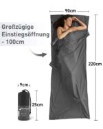 Fit-Flip Hüttenschlafsack Ultraleicht – 325g Baumwoll-Innenschlafsack für Reisen – Bild 2