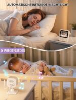 OBVHNUA Babyphone mit Kamera 720P – Ohne WLAN, 12h Akku & Nachtsicht – Bild 9