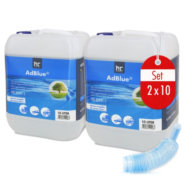 Höfer Chemie AdBlue 2 x 10L mit Ausgiesser – Harnstofflösung für Diesel-Fahrzeuge