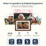 Eptusmey Frameo Digitaler Bilderrahmen 10.1 Zoll WLAN – Walnussholz mit 32GB Speicher – Bild 6