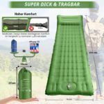 WARMTUYO Isomatte 12 cm – Aufblasbare Schlafmatte mit Fussdruckpumpe für Camping & Wandern – Bild 2