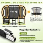 Devoko Gartentrampolin mit Sicherheitsnetz & GS-Zertifikat – Kindertrampolin für sicheren Sprungspass – Bild 2