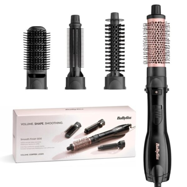 BaByliss Smooth Finish 1200 Warmluftbürste mit Ionen- & Keramiktechnologie – 4-in-1 Styling für Volumen, Glanz & Glättung
