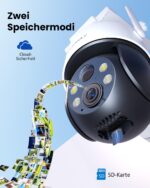 Mrowly 2K Solar-Überwachungskamera Aussen 360° PTZ WLAN – Kabellose IP66 Outdoor Kamera mit Farbnachtsicht – Bild 7