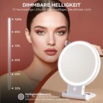 Auxmir Kosmetikspiegel 30X/1X mit LED-Beleuchtung – Dimmbar Schminkspiegel für Zuhause & Reisen – Bild 7