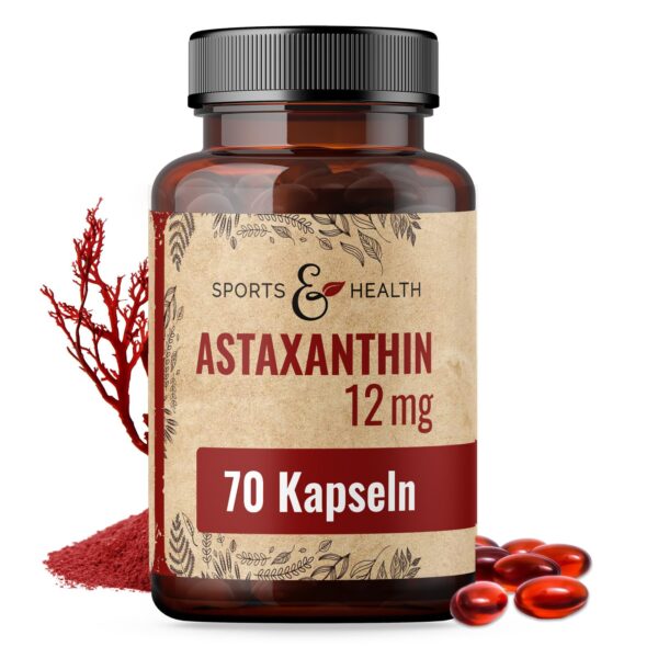 Astaxanthin 12 mg Depot Softgel Kapseln mit Vitamin E – 4 Monatsvorrat