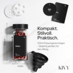 KIVY Gewürzgläser Set 24x 120ml mit Streueinsatz & 240 Etiketten – Luftdichte Gewürzbehälter – Bild 2