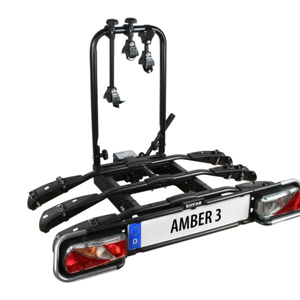 EUFAB AMBER 3 Fahrradträger für Anhängerkupplung – E-Bike geeignet, 3 Fahrräder