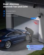 Mrowly 2K Solar-Überwachungskamera Aussen 360° PTZ WLAN – Kabellose IP66 Outdoor Kamera mit Farbnachtsicht – Bild 9