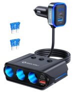 SONRU 180W KFZ Zigarettenanzünder Verteiler 7 in 1 – 4 USB & 3 Steckdosen für 12V/24V