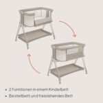 Lionelo Luna Beistellbett 2in1 mit Matratze – Co-Sleeping für Neugeborene bis 9 kg – Bild 7