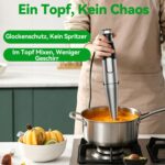 BESROY Stabmixer Set 5 in 1 mit 1100W Motor – Multifunktionales Püriergerät für Suppen & Smoothies – Bild 8