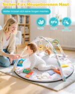 Oneyus Spielbogen Baby mit 5 abnehmbaren Spielzeugen – Montessori Lernspielzeug ab 0+ Monaten – Bild 6
