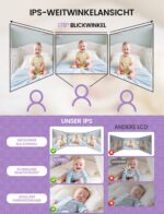 OBVHNUA Babyphone mit Kamera 720P – Ohne WLAN, 12h Akku & Nachtsicht – Bild 4