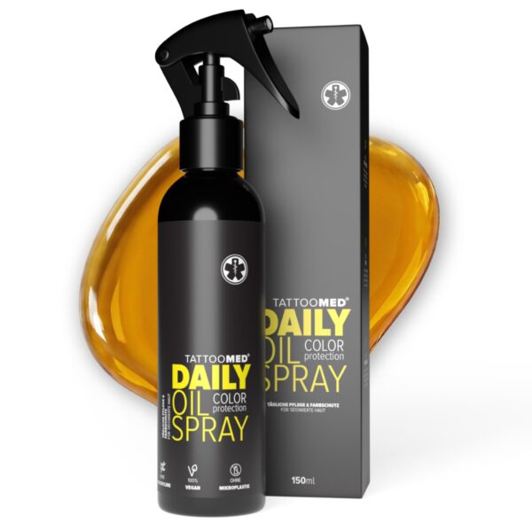 TattooMed Daily Oil Spray 150ml – Tägliches Pflegeöl mit UV-Schutz für Tätowierte