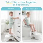 Maliton Toilettensitz für Kinder 1-8 Jahre mit 2-stufigem Tritthocker – Rutschfestes WC-Training – Bild 3