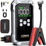 YUSMAN 8000A Starthilfe Powerbank mit 150PSI Kompressor – 4-in-1 Notfallset für Autos