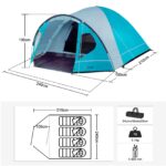 Portal Kuppelzelt 3-4 Personen mit Vorzelt – Wasserdicht 4000mm für Camping & Trekking – Bild 5