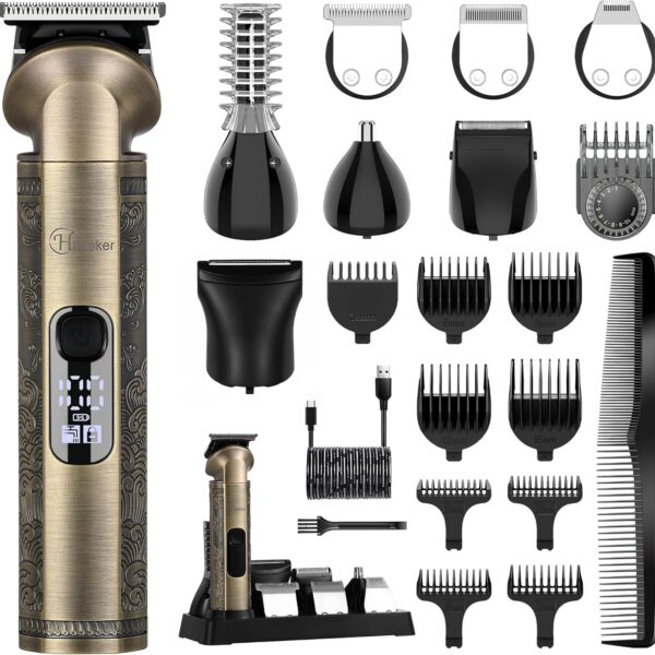 Hatteker 8in1 Bartschneider & Haartrimmer – Profi-Trimmer mit T-Klinge für Herren