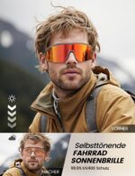 Lamicall Selbsttönende Fahrradbrille – UV400 Sportbrille mit TR90 Ultraleichtrahmen – Bild 2