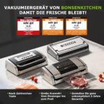 Bonsenkitchen Vakuumiergerät VS5100 – 15 L/min Hochleistungs-Vakuumierer mit Schneider – Bild 3
