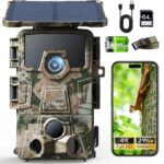 CEYOMUR Solar Wildkamera 64MP 4K Wi-Fi 6 – Bewegungsmelder mit Handyapp & IP66 Wasserschutz