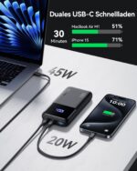 INIU 65W Powerbank 20000mAh mit USB-C PD3.0 – Schnellladung für MacBook & Smartphone – Bild 4