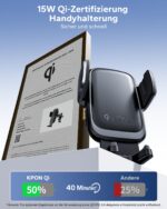 KPON 15W Qi Handyhalterung Auto mit Ladefunktion – Wireless Charger für iPhone & Samsung – Bild 4