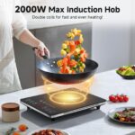 AMZCHEF Induktionskochfeld 2000W – Ultradünne Einzelkochplatte mit 20 Stufen & Timer – Bild 5