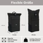 LARKSON Rolltop Rucksack No. 4 mit Laptopfach – Wasserabweisend für Uni, Reisen & Beruf – Bild 3