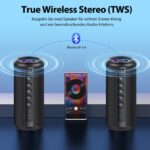dotn Bluetooth Lautsprecher 2026 – 360° Hi-Fi Sound mit RGB Licht & IPX7 Wasserschutz – Bild 4