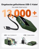 INIU 45W Power Bank 20000mAh mit integriertem USB-C Kabel – Schnellladen für Outdoor – Bild 4