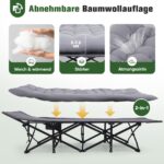 Sekey Feldbett XXL 190x71 cm mit Matratze – Klappbares Campingbett für Garten & Camping – Bild 5