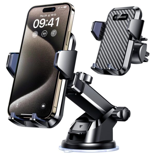 VANMASS Handyhalterung Auto 2026 – 4in1 Lüftung & Saugnapf für iPhone & Samsung