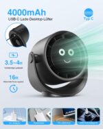 Fitabok USB Tischventilator mit 5 Geschwindigkeiten & 360° Drehung – Tragbar mit 4000mAh Akku – Bild 6