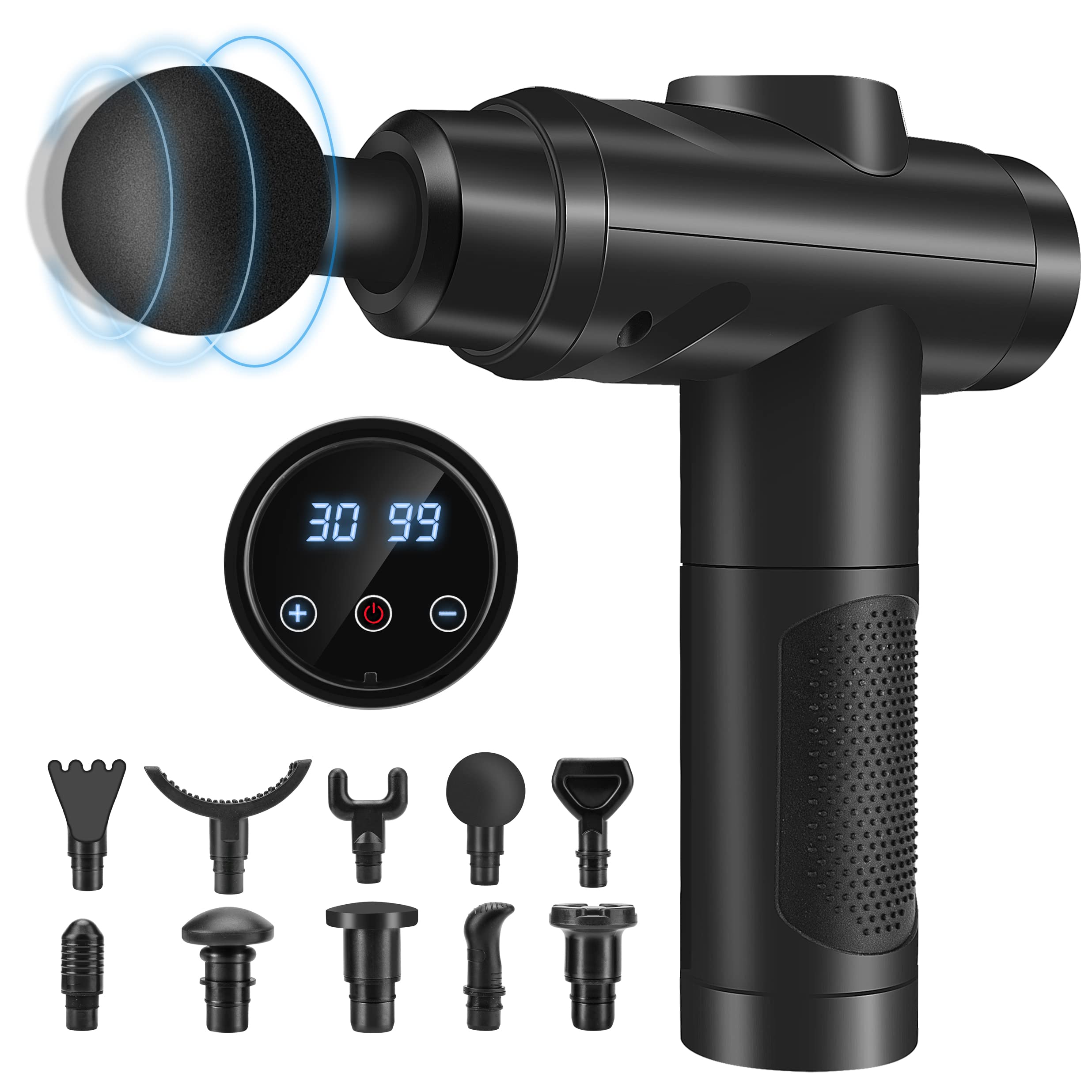 71fqzNCpHUL._SY2472_.jpg Zerolia Massagepistole mit 30 Geschwindigkeiten & 10 Massageköpfen – Profi Muscle Gun – Bild 1