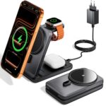 KPON 3-in-1 Magsafe Ladestation für iPhone, Apple Watch & AirPods – Faltbar mit 20W Adapter