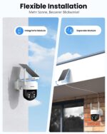 Mrowly 2K Solar-Überwachungskamera Aussen 360° PTZ WLAN – Kabellose IP66 Outdoor Kamera mit Farbnachtsicht – Bild 2