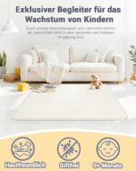 Favodormir Krabbelmatte 120×120×3cm – Rutschfeste Spielmatte mit Schaumfüllung für Babys – Bild 8