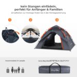 mayhike Pop-Up Wurfzelt 2 Personen – Automatik Campingzelt wasserdicht 3000mm mit 2 Türen – Bild 5