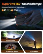 20000mAh Wireless Solar Powerbank – 22.5W Schnellladung mit integrierten Kabeln & LED-Taschenlampen – Bild 7