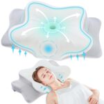 DONAMA Memory Foam Nackenkissen Ergonomisch – 6-Zonen-Kontur mit Armauflage für alle Schlafpositionen