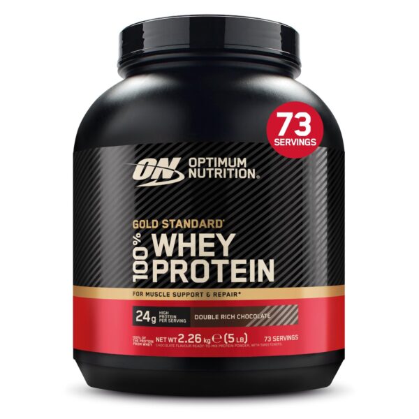 Optimum Nutrition Gold Standard 100% Whey 2.26kg – Proteinpulver Double Rich Chocolate für Muskelaufbau