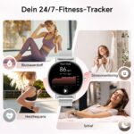 Gydom Smartwatch Damen Rund 1.27" mit Metallarmband – Fitnessuhr mit Telefonfunktion & SpO2 – Bild 3