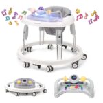 fulbabc Baby Lauflernhilfe mit Musik & Lichtern – Faltbarer Laufwagen für 6-18 Monate