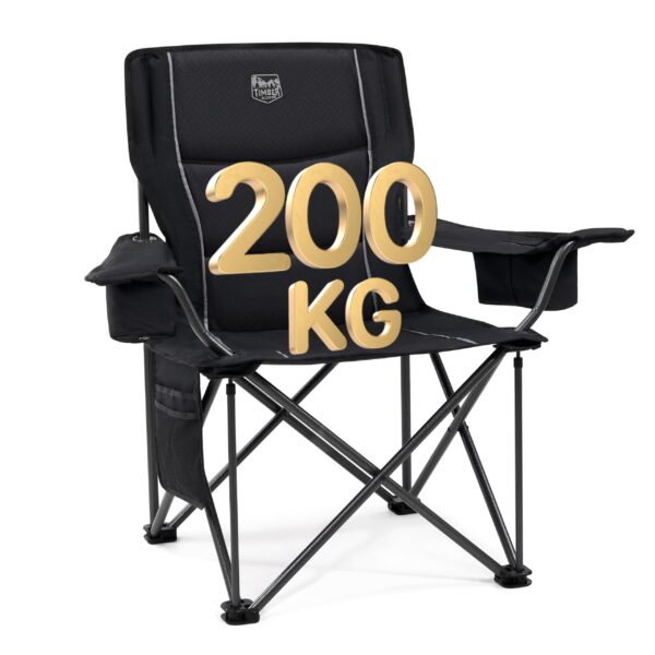 TIMBER RIDGE Campingstuhl 200kg – 63cm Sitzbreite mit Kühltasche & Polsterung